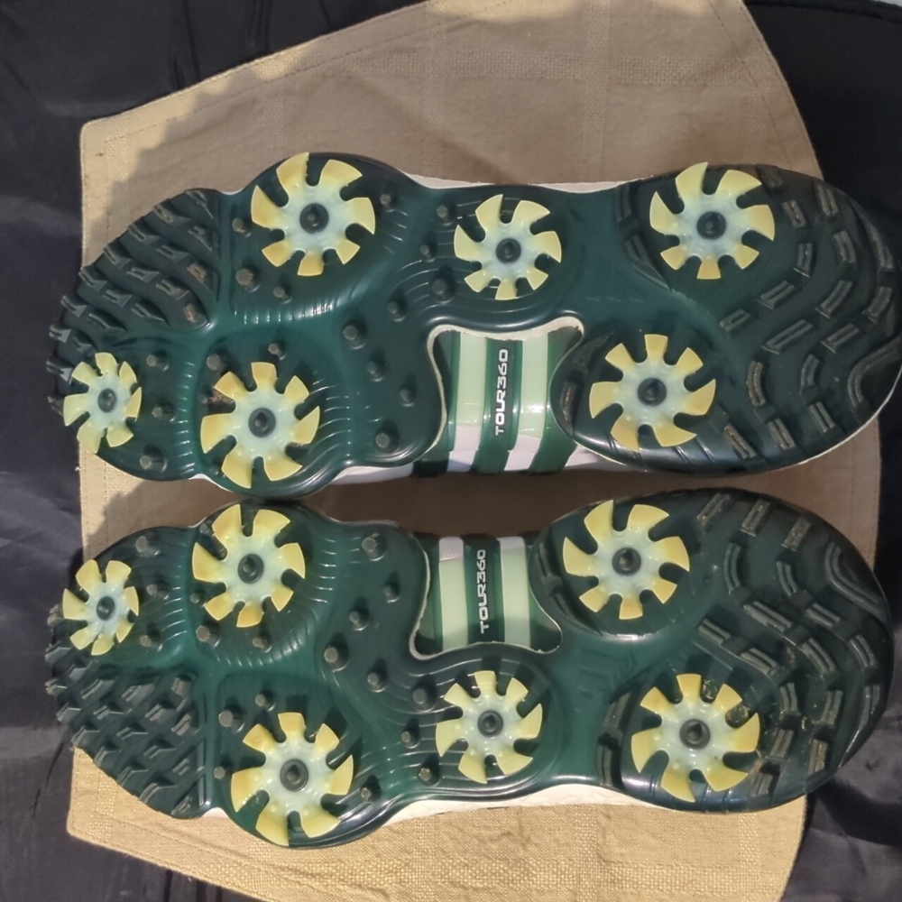 Adidas Men's Professional Tour 360 Golf Shoes In White & Dark Green Only $75 - Picture 7 of 7